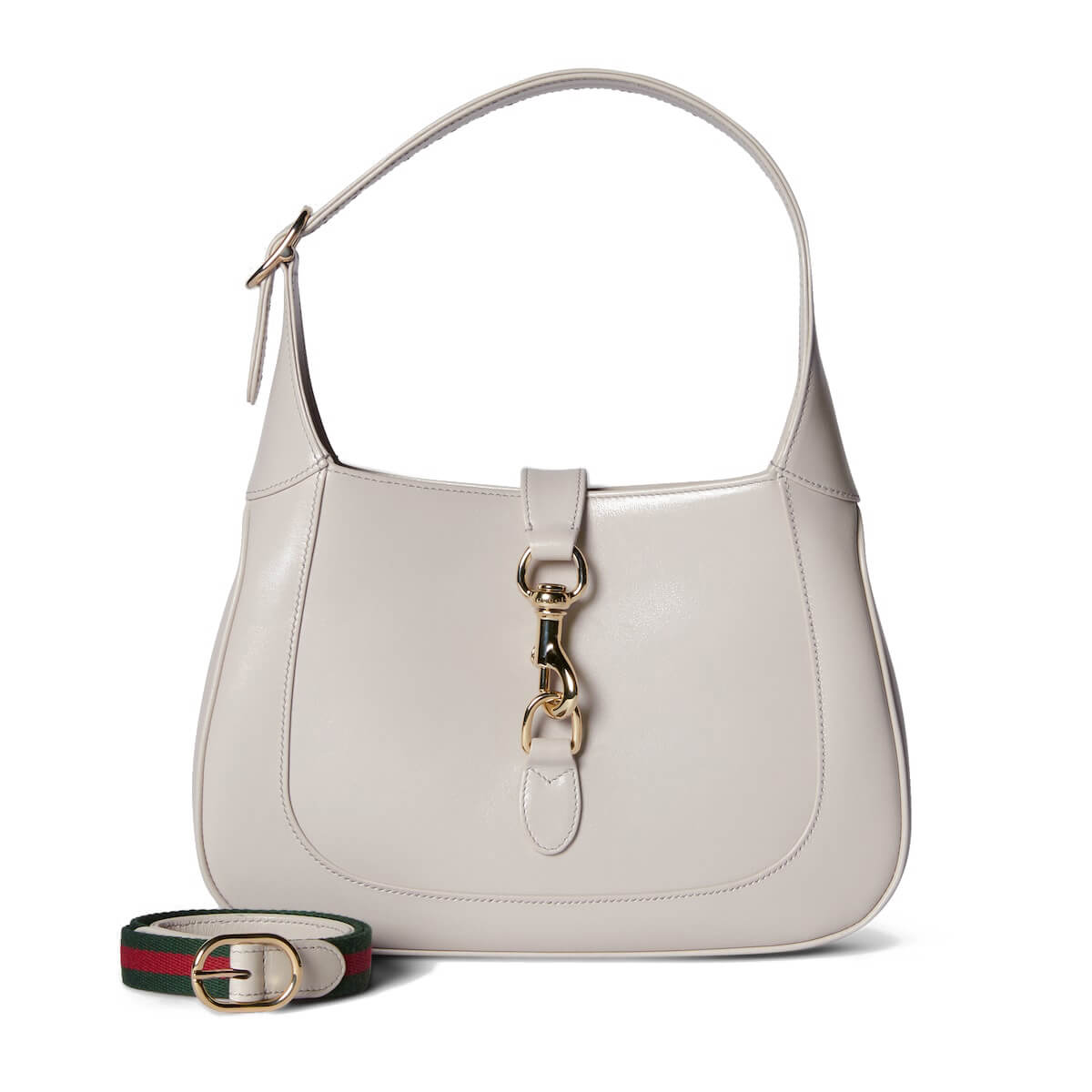 GUCCI Jackie Small Shoulder Bag - Light Grey Leather