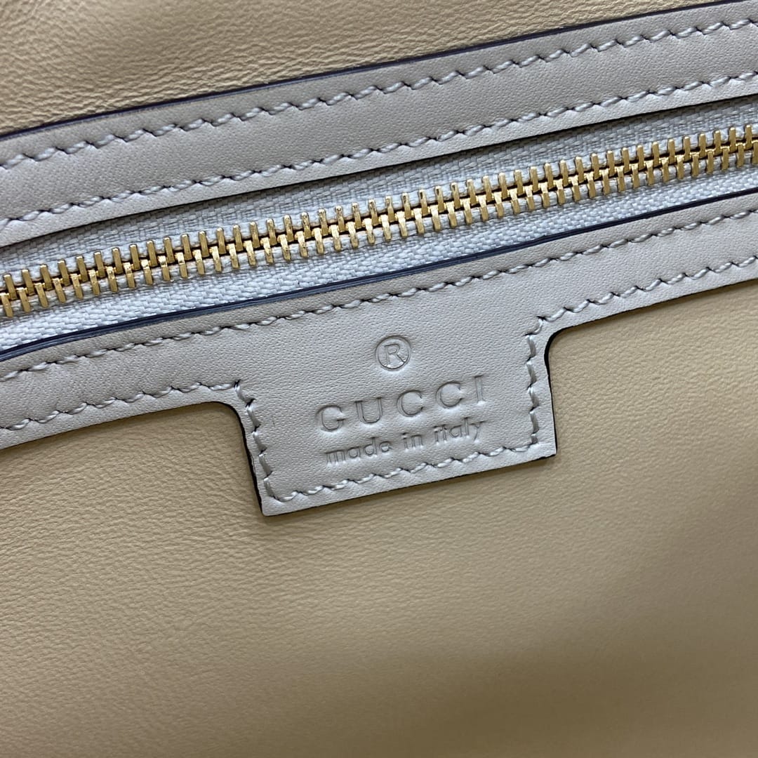 GUCCI Jackie Small Shoulder Bag - Light Grey Leather