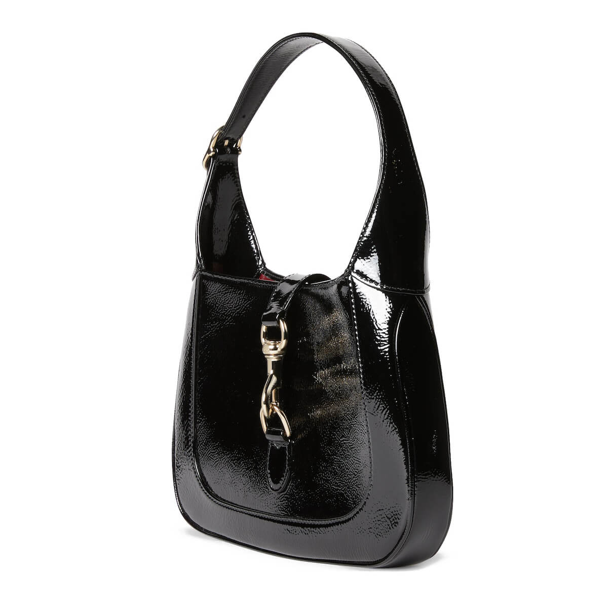 GUCCI Jackie Small Shoulder Bag in Patent Leather - Black