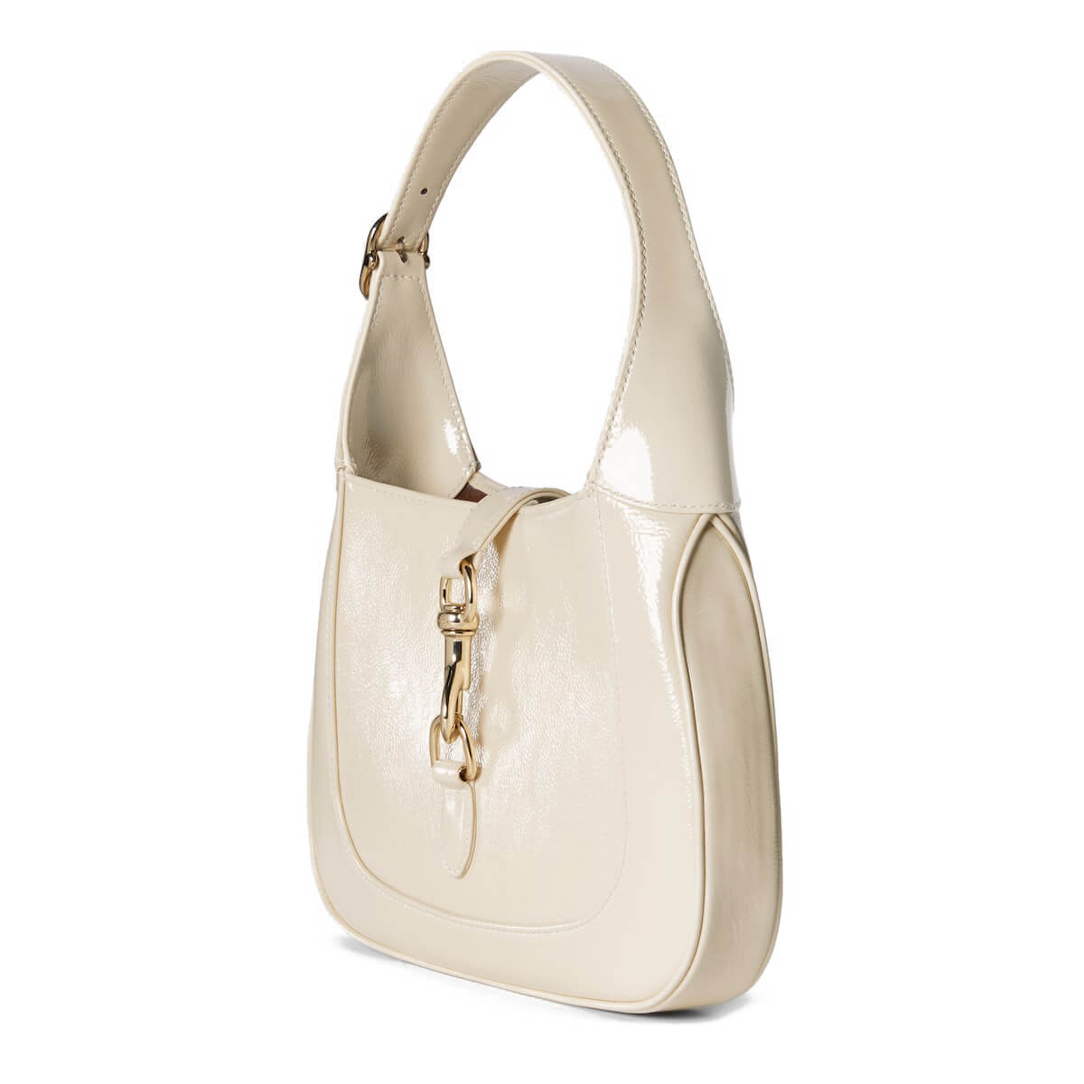 GUCCI Jackie Small Shoulder Bag in Patent Leather - Ivory