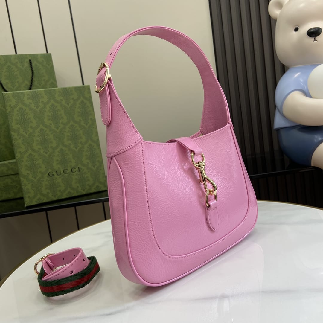 GUCCI Jackie Small Shoulder Bag in Patent Leather - Pink