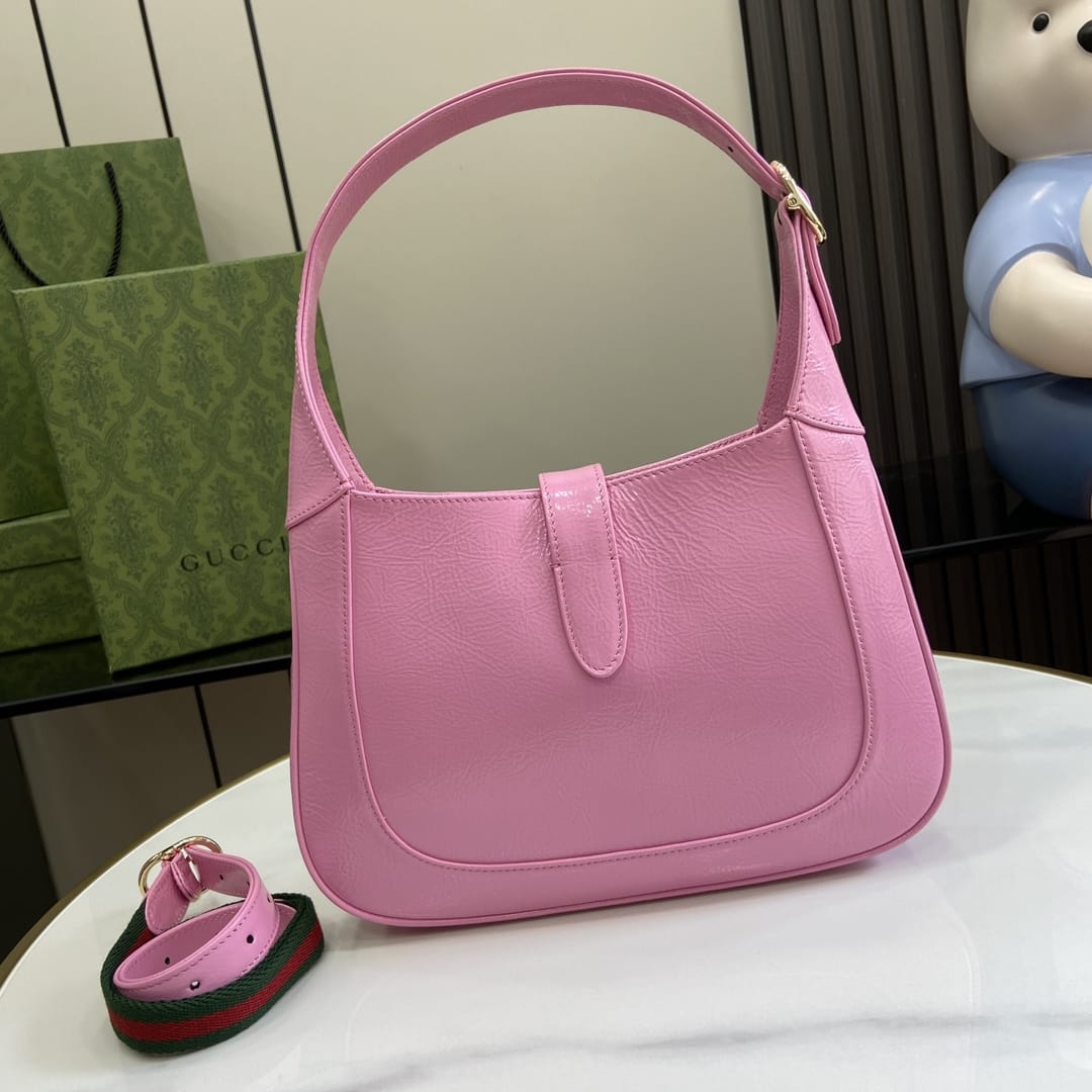 GUCCI Jackie Small Shoulder Bag in Patent Leather - Pink