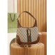 GUCCI Jackie 1961 Small Shoulder Bag - Beige Canvas & Brown Leather