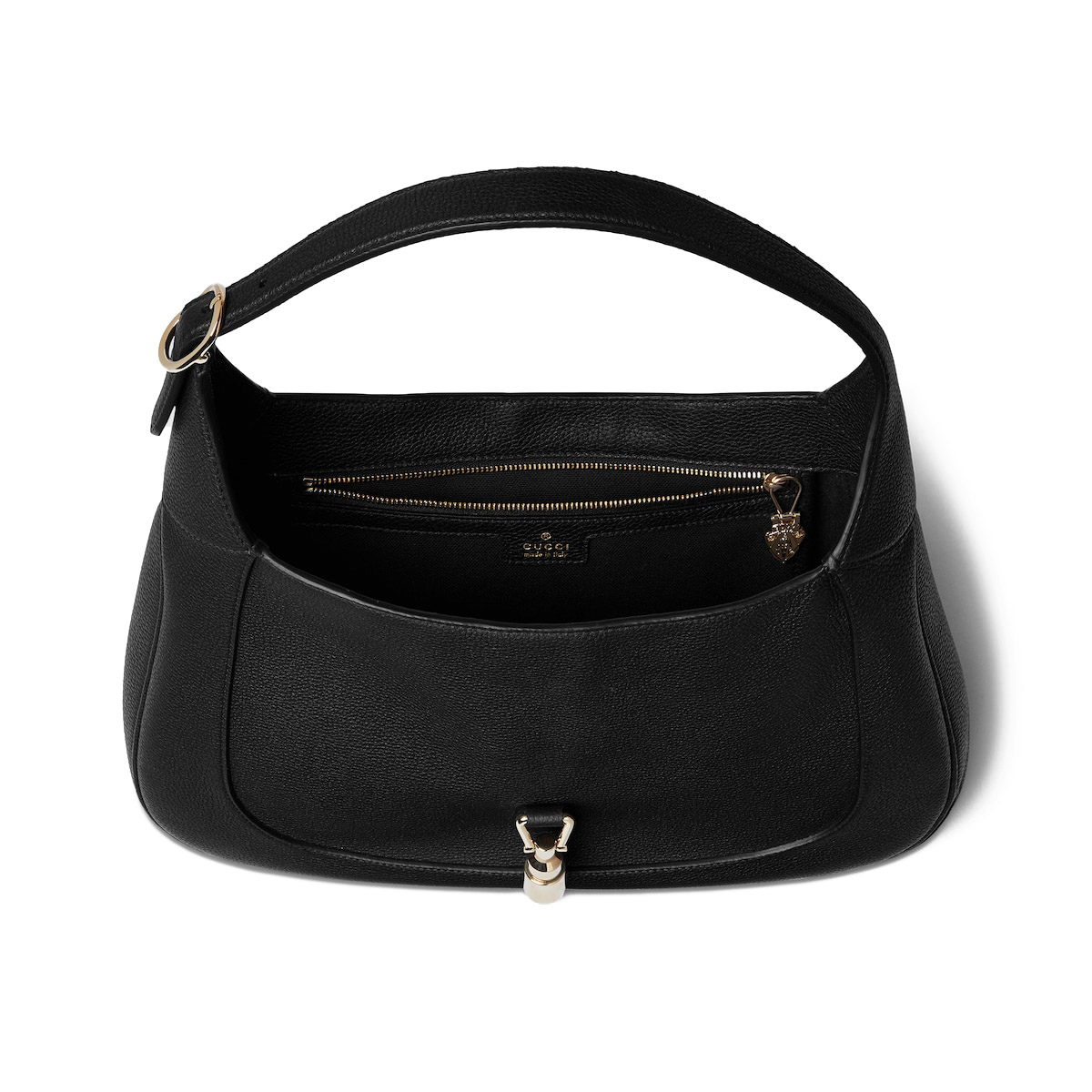 GUCCI Jackie 1961 Medium Shoulder Bag in Grain Leather - Black