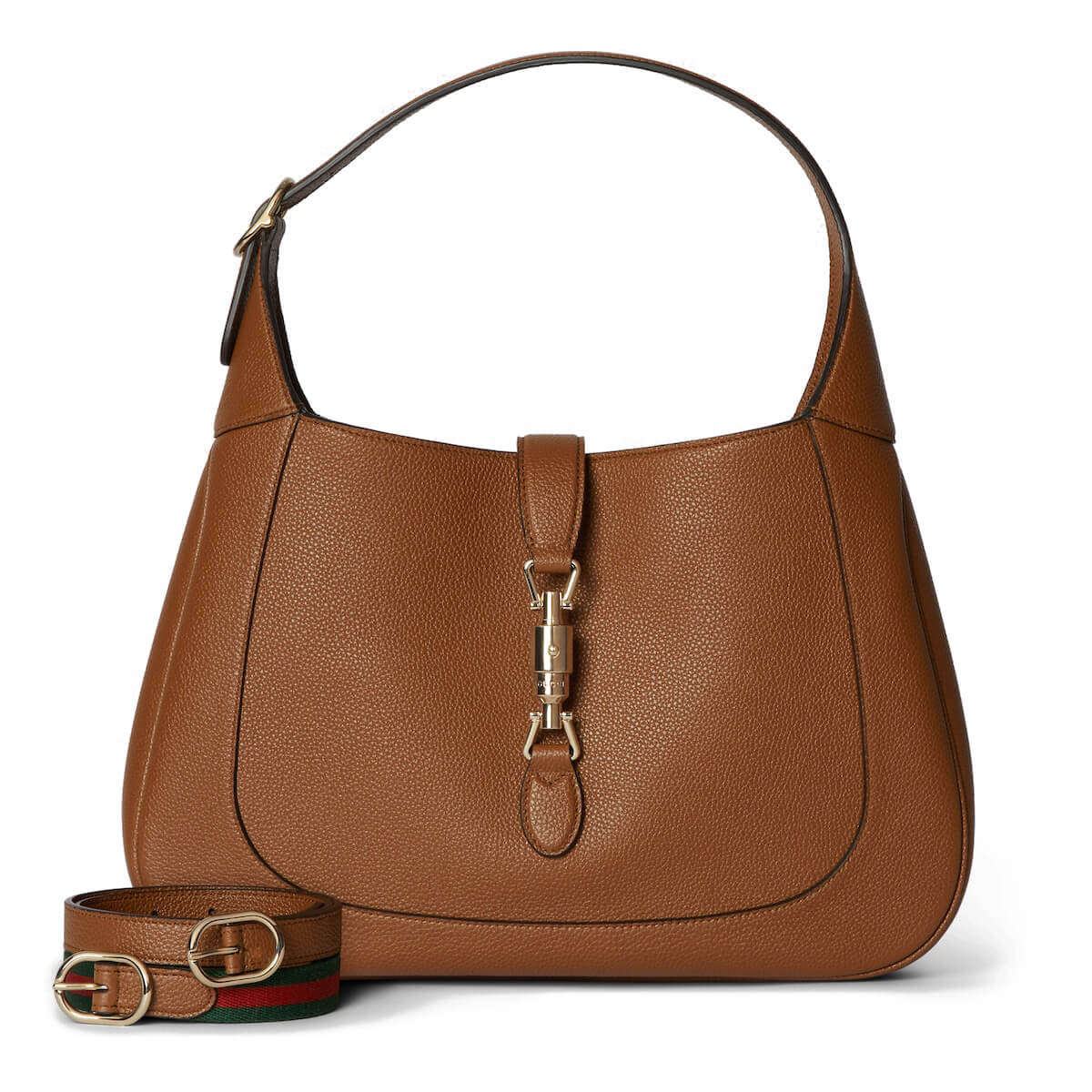 GUCCI Jackie 1961 Medium Shoulder Bag in Grain Leather - Brown