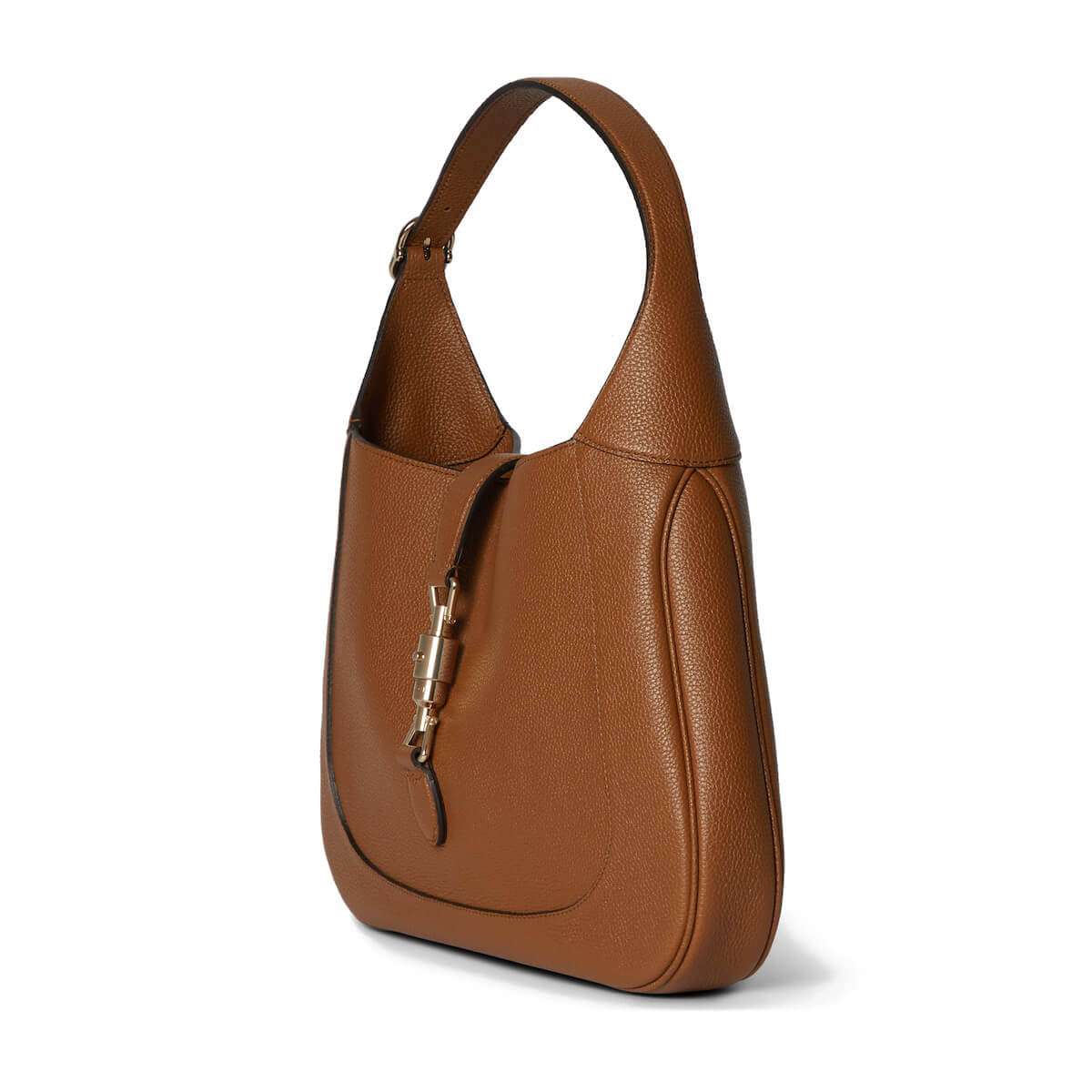 GUCCI Jackie 1961 Medium Shoulder Bag in Grain Leather - Brown