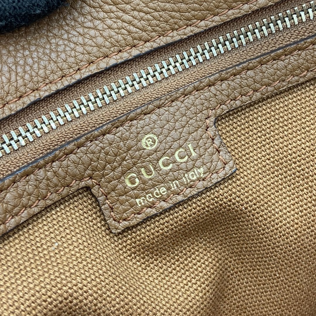 GUCCI Jackie 1961 Medium Shoulder Bag in Grain Leather - Brown