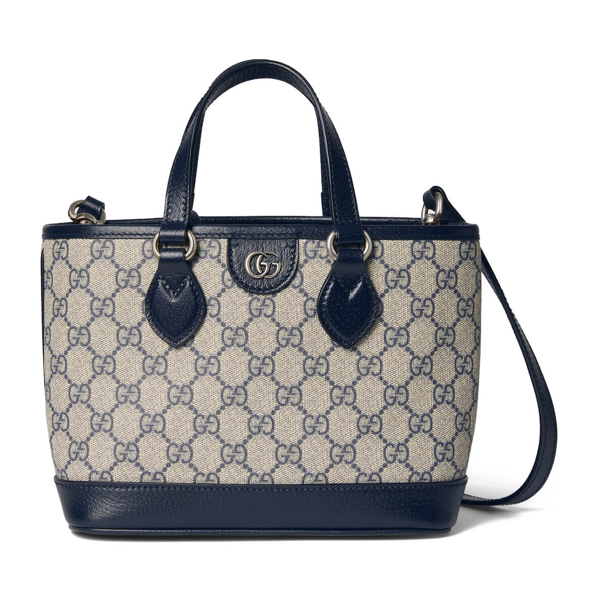 GUCCI Ophidia Mini Tote Bag - Beige and Blue GG Supreme