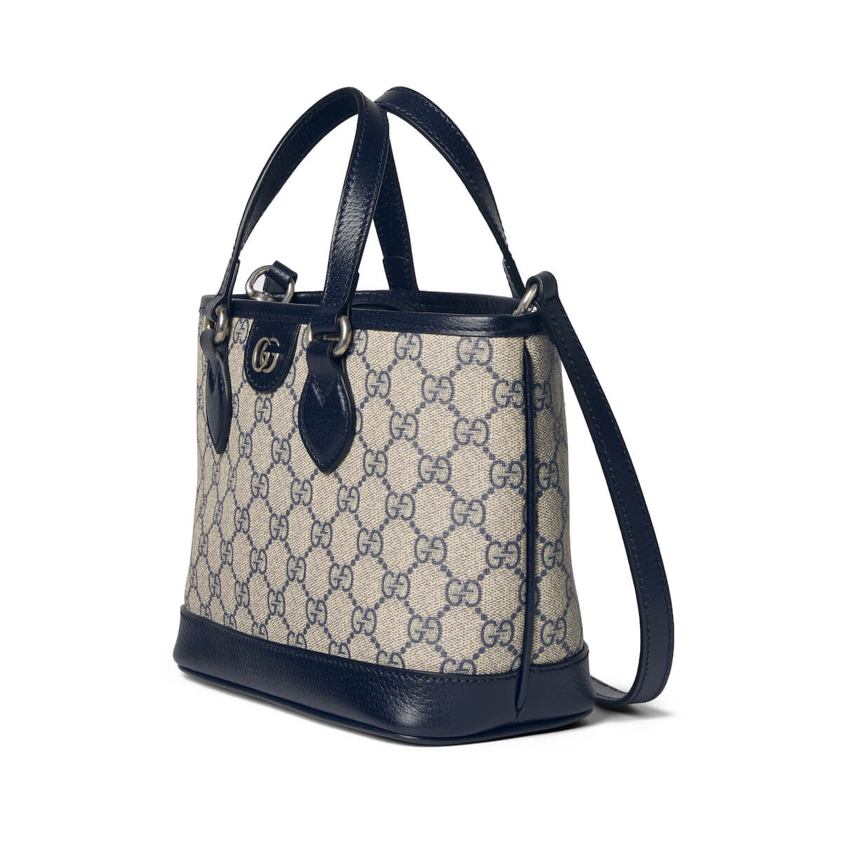 GUCCI Ophidia Mini Tote Bag - Beige and Blue GG Supreme