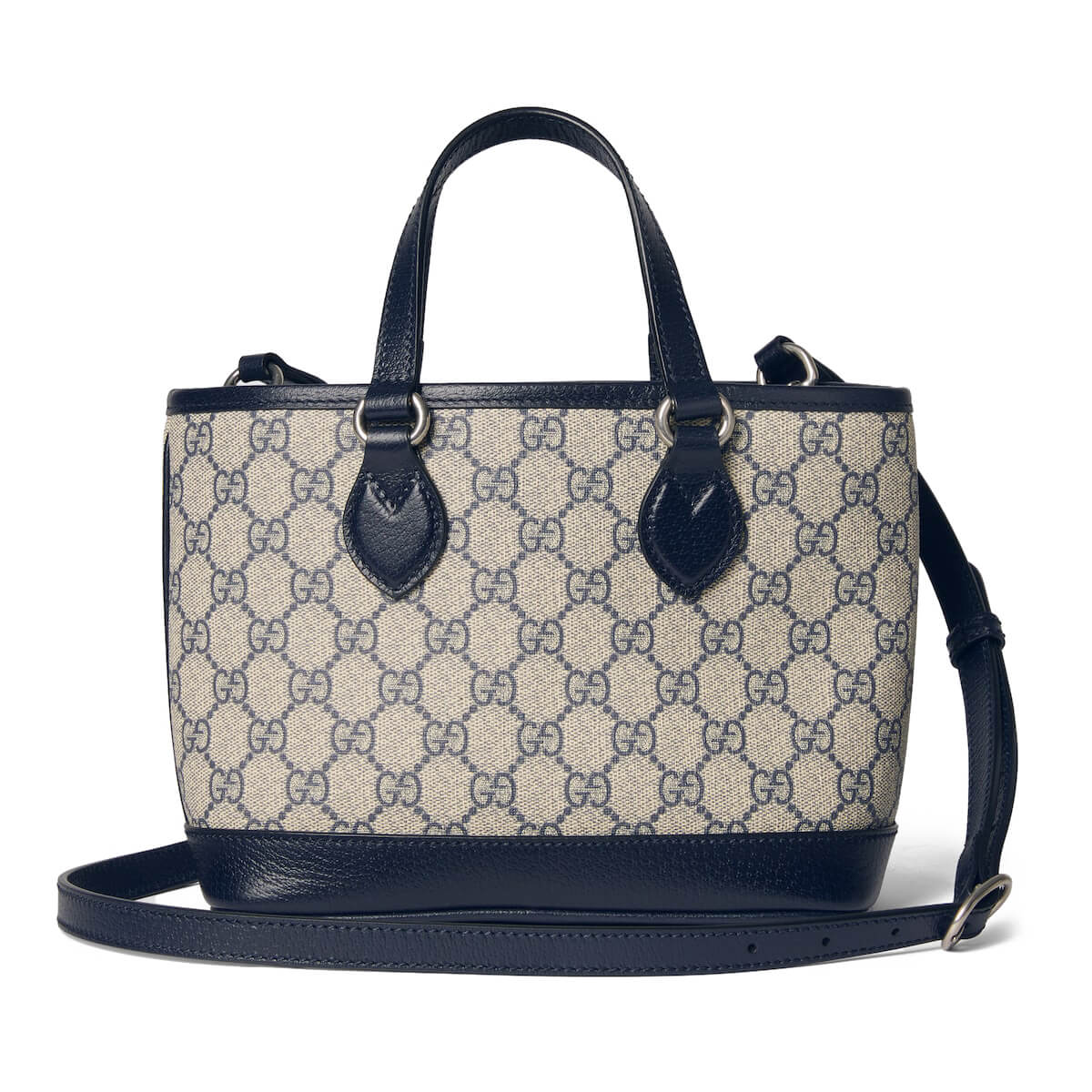 GUCCI Ophidia Mini Tote Bag - Beige and Blue GG Supreme