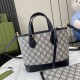 GUCCI Ophidia Mini Tote Bag - Beige and Blue GG Supreme