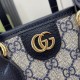 GUCCI Ophidia Mini Tote Bag - Beige and Blue GG Supreme