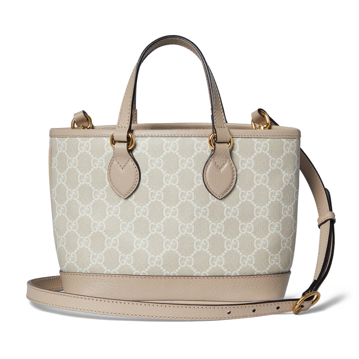 GUCCI Ophidia Mini Tote Bag - Beige and White GG Supreme