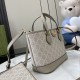 GUCCI Ophidia Mini Tote Bag - Beige and White GG Supreme