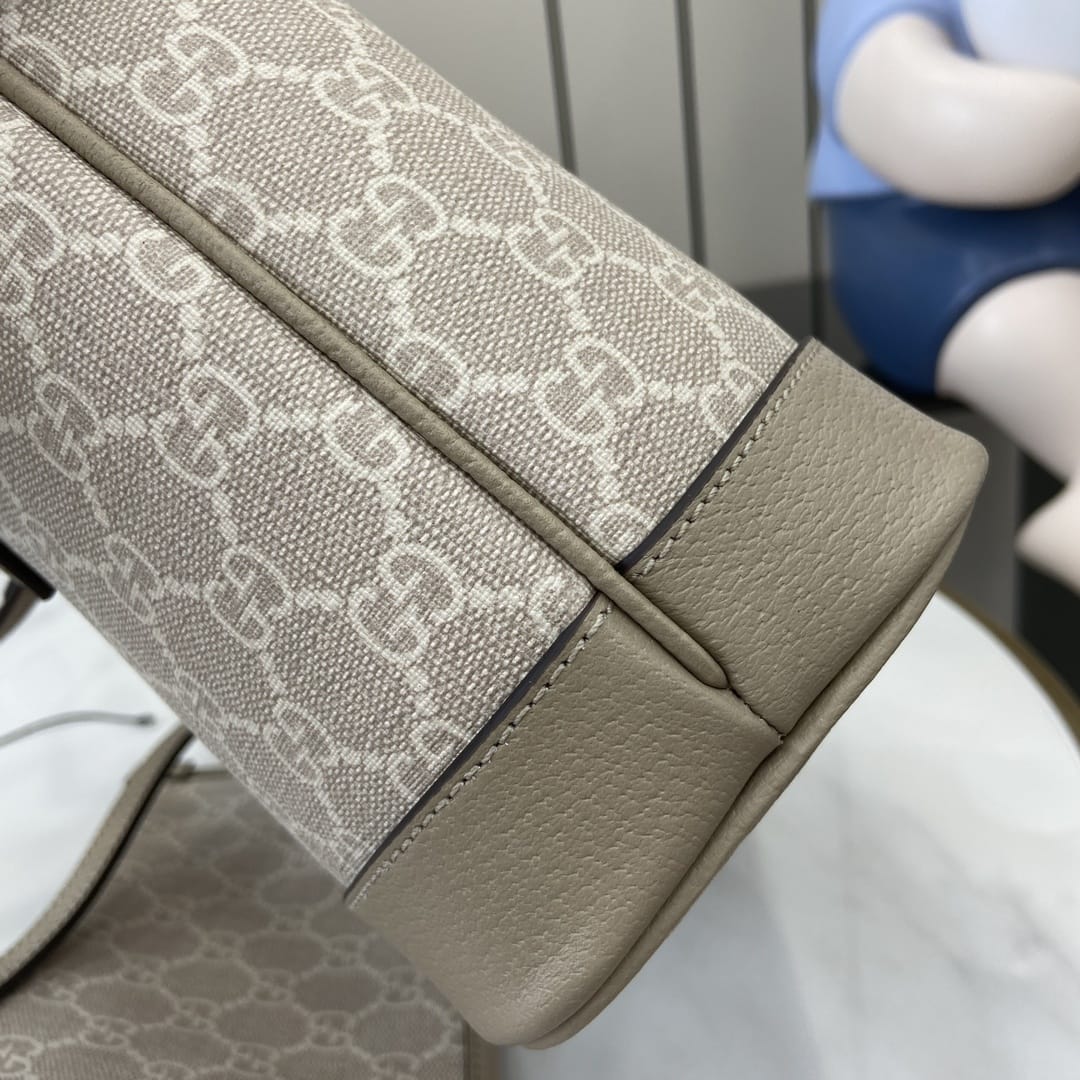 GUCCI Ophidia Mini Tote Bag - Beige and White GG Supreme