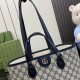 GUCCI Ophidia Small Tote Bag - Beige and Blue GG Supreme