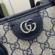 GUCCI Ophidia Small Tote Bag - Beige and Blue GG Supreme