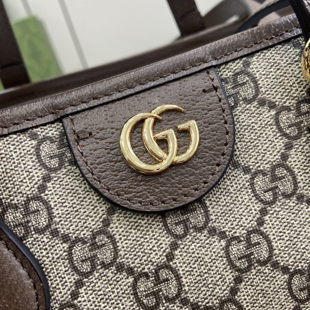 GUCCI Ophidia Small Tote Bag - Beige and Ebony GG Supreme