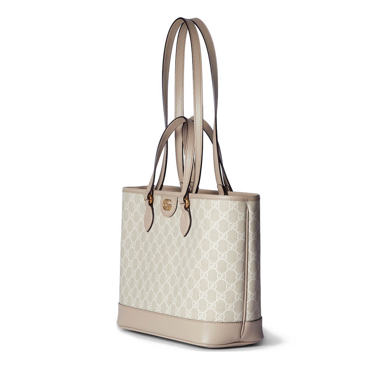 GUCCI Ophidia Small Tote Bag - Beige and White GG Supreme