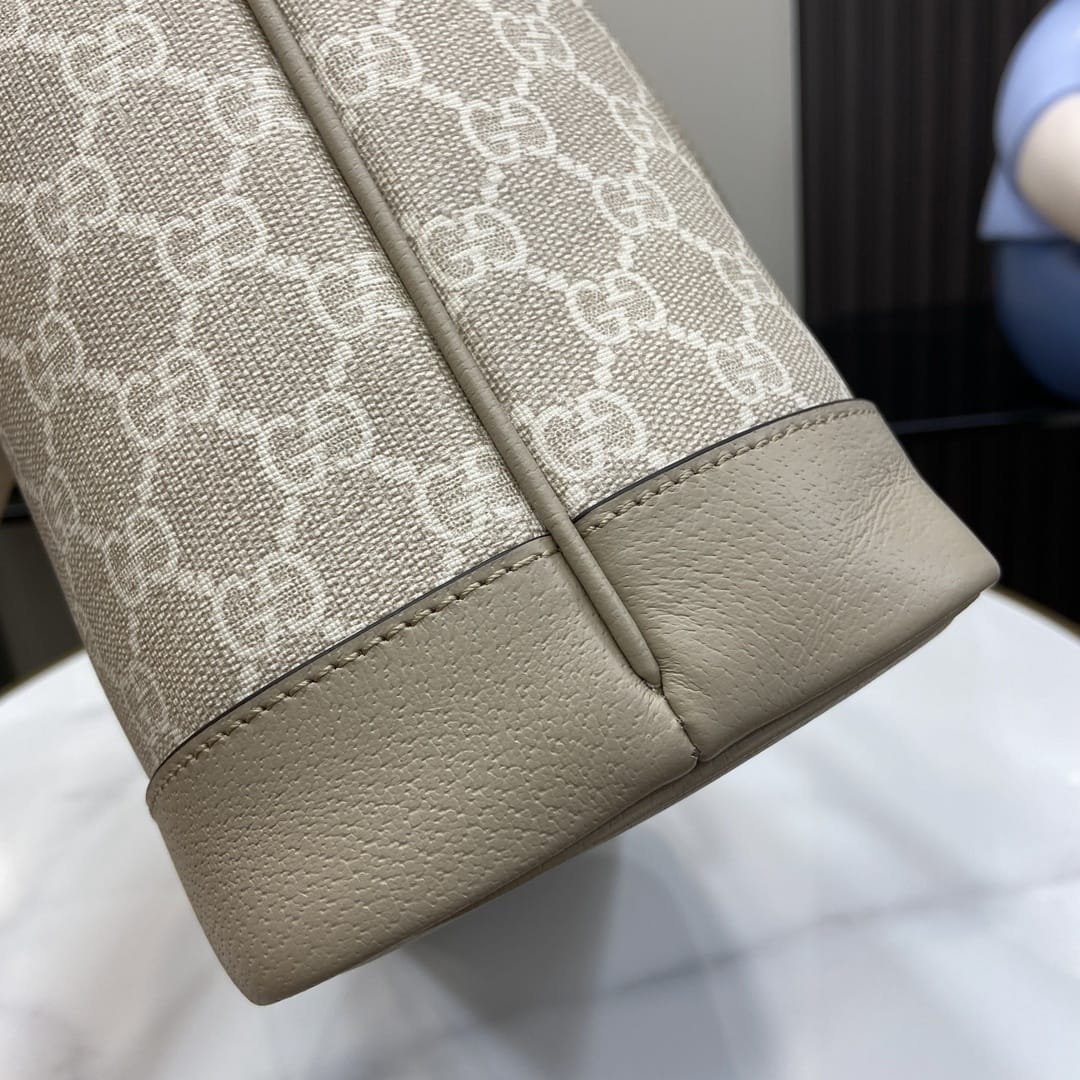 GUCCI Ophidia Small Tote Bag - Beige and White GG Supreme