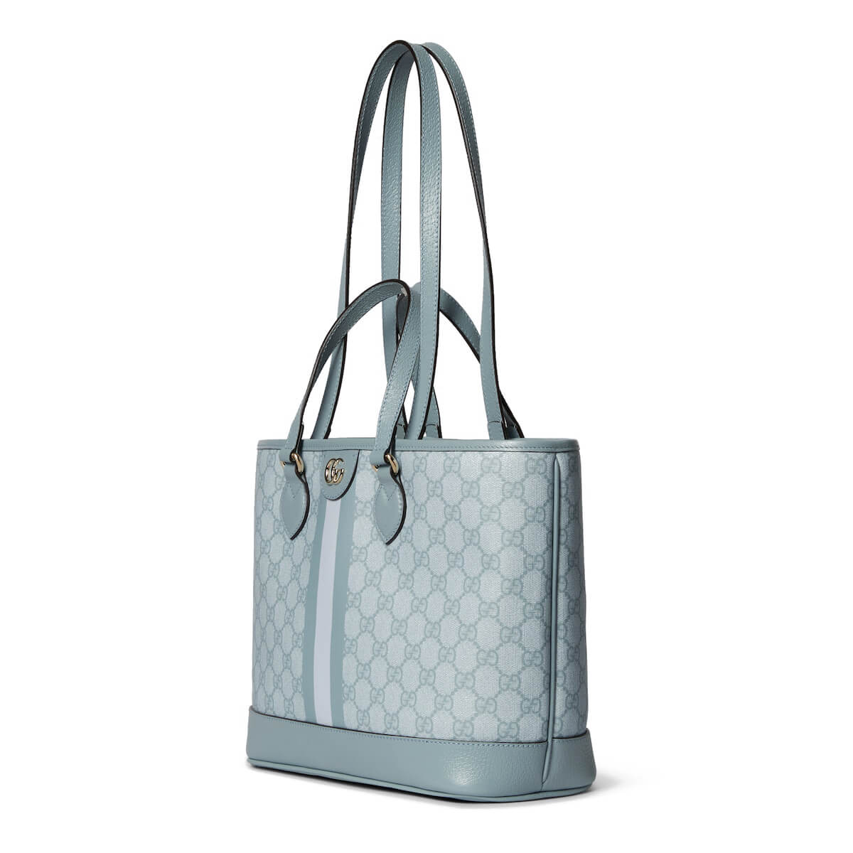 GUCCI Ophidia Small Tote Bag - Dusty Blue GG Supreme