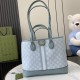 GUCCI Ophidia Small Tote Bag - Dusty Blue GG Supreme