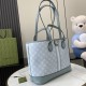 GUCCI Ophidia Small Tote Bag - Dusty Blue GG Supreme