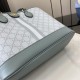 GUCCI Ophidia Small Tote Bag - Dusty Blue GG Supreme