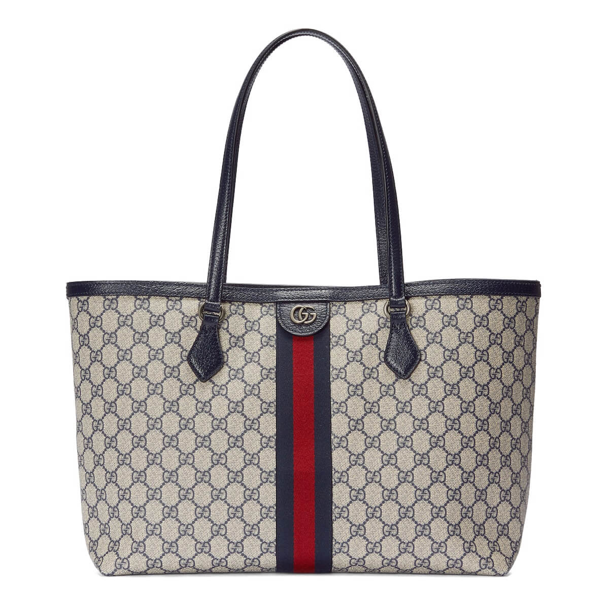 GUCCI Ophidia Medium Tote Bag - Beige and Blue GG Supreme