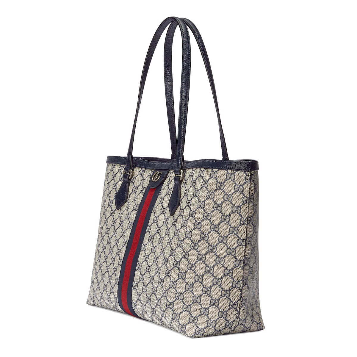 GUCCI Ophidia Medium Tote Bag - Beige and Blue GG Supreme