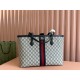 GUCCI Ophidia Medium Tote Bag - Beige and Blue GG Supreme