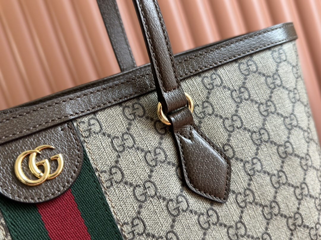 GUCCI Ophidia Medium Tote Bag - Beige and Ebony GG Supreme