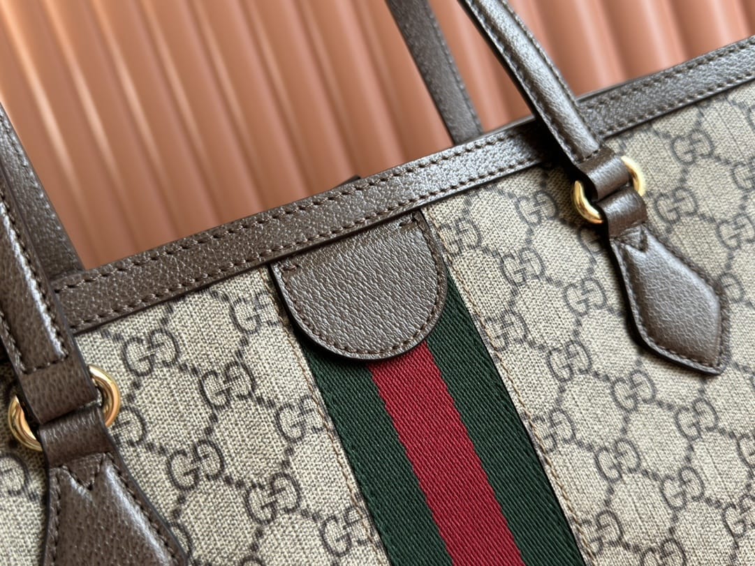 GUCCI Ophidia Medium Tote Bag - Beige and Ebony GG Supreme