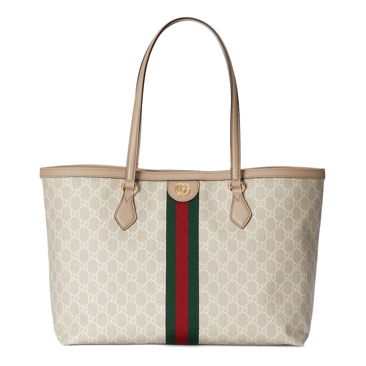 GUCCI Ophidia Medium Tote Bag - Beige and White GG Supreme