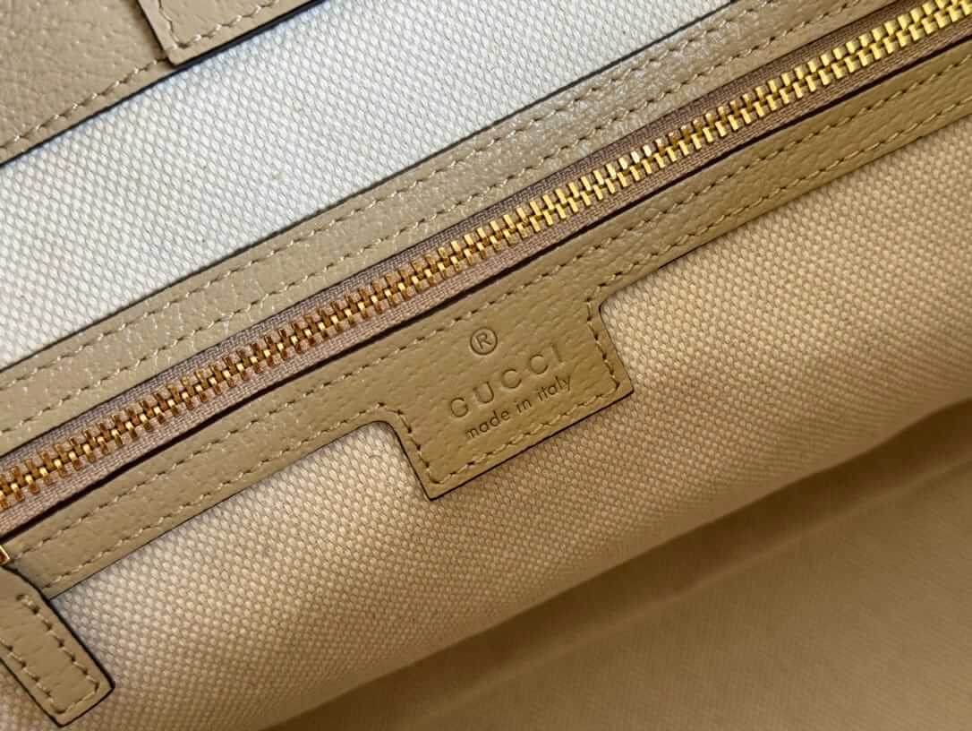 GUCCI Ophidia Medium Tote Bag - Beige and White GG Supreme