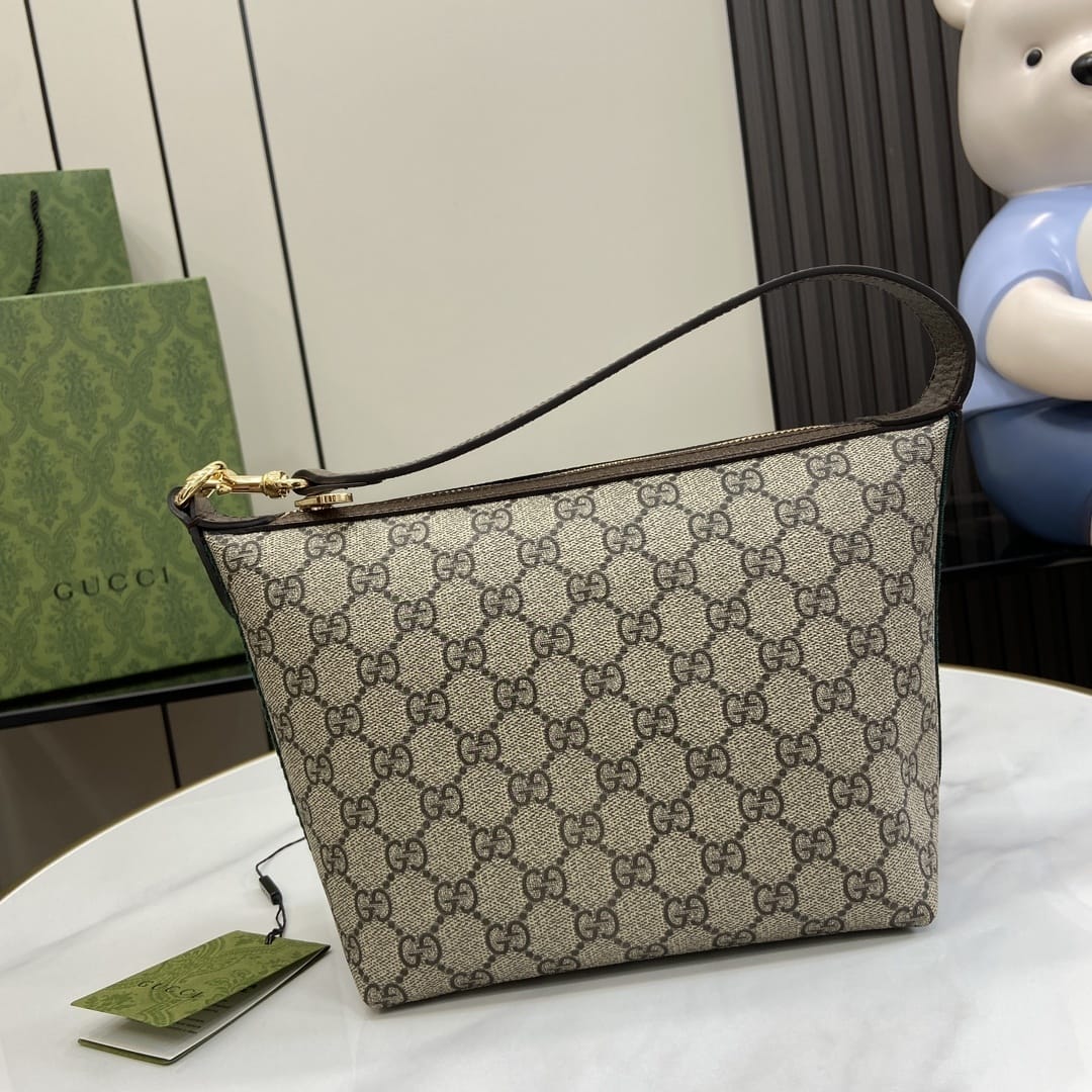 GUCCI Ophidia Super Mini Shoulder Bag - Beige and Ebony GG Supreme