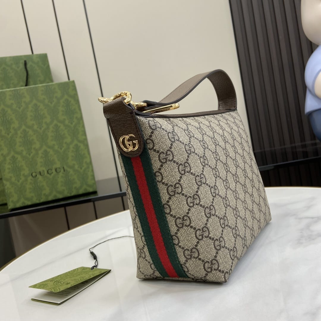 GUCCI Ophidia Super Mini Shoulder Bag - Beige and Ebony GG Supreme