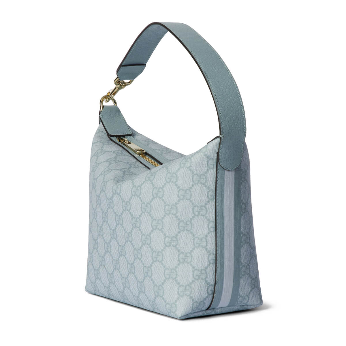 GUCCI Ophidia Super Mini Shoulder Bag - Dusty Blue GG Supreme