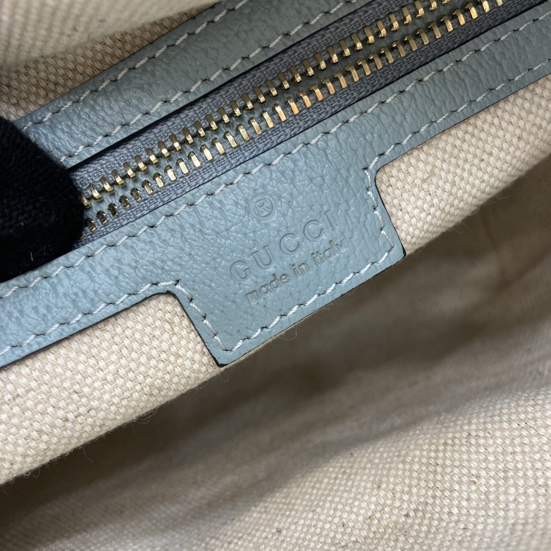 GUCCI Ophidia Super Mini Shoulder Bag - Dusty Blue GG Supreme