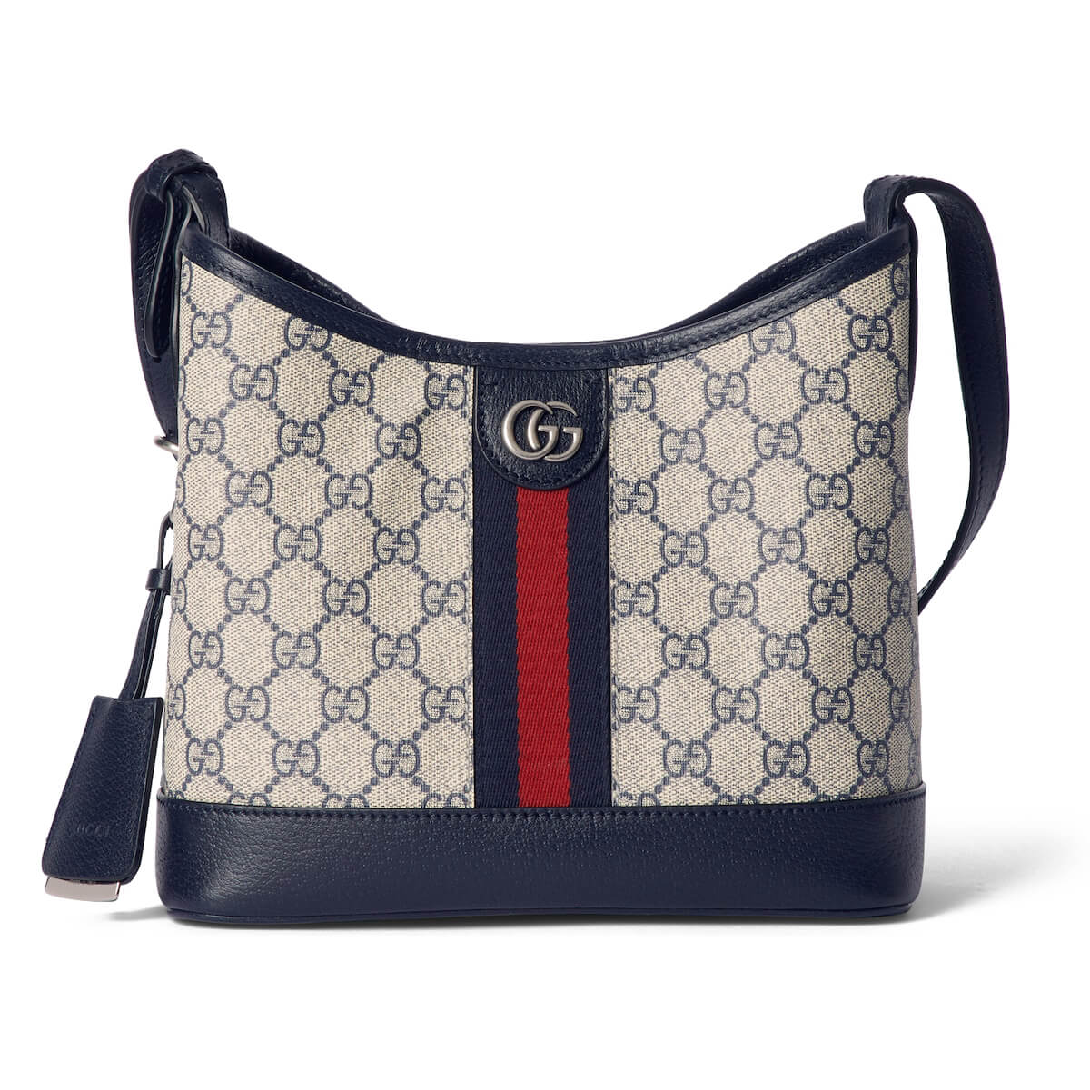 GUCCI Ophidia Small Shoulder Bag - Beige and Blue GG Supreme