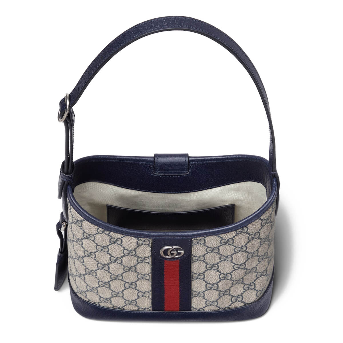 GUCCI Ophidia Small Shoulder Bag - Beige and Blue GG Supreme