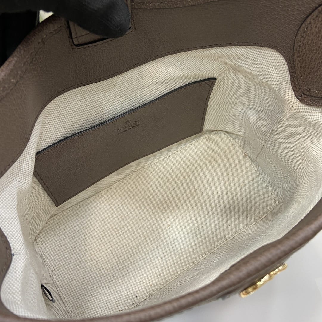 GUCCI Ophidia Small Shoulder Bag - Beige and Ebony GG Supreme