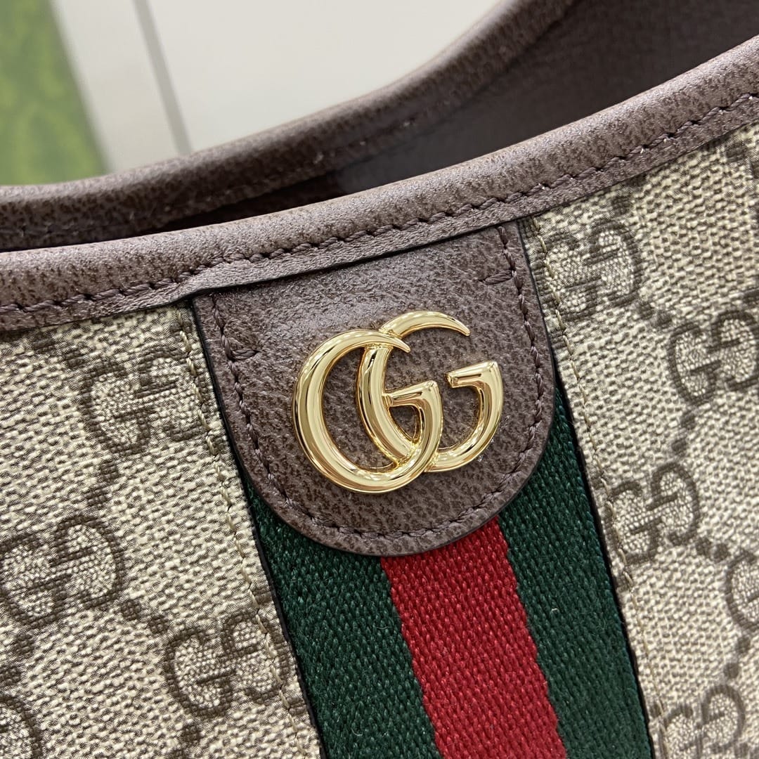 GUCCI Ophidia Small Shoulder Bag - Beige and Ebony GG Supreme