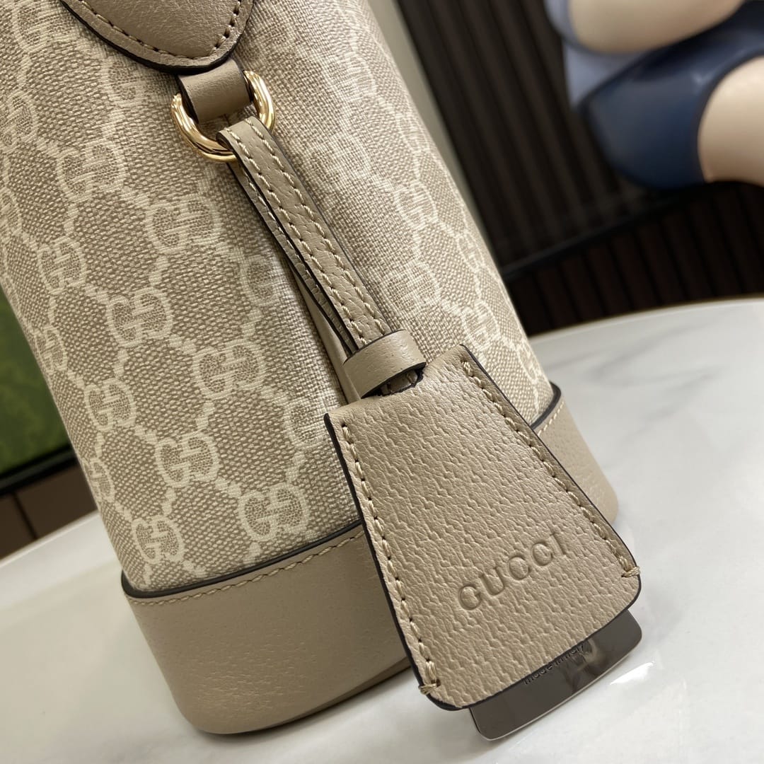 GUCCI Ophidia Small Shoulder Bag - Beige and White GG Supreme