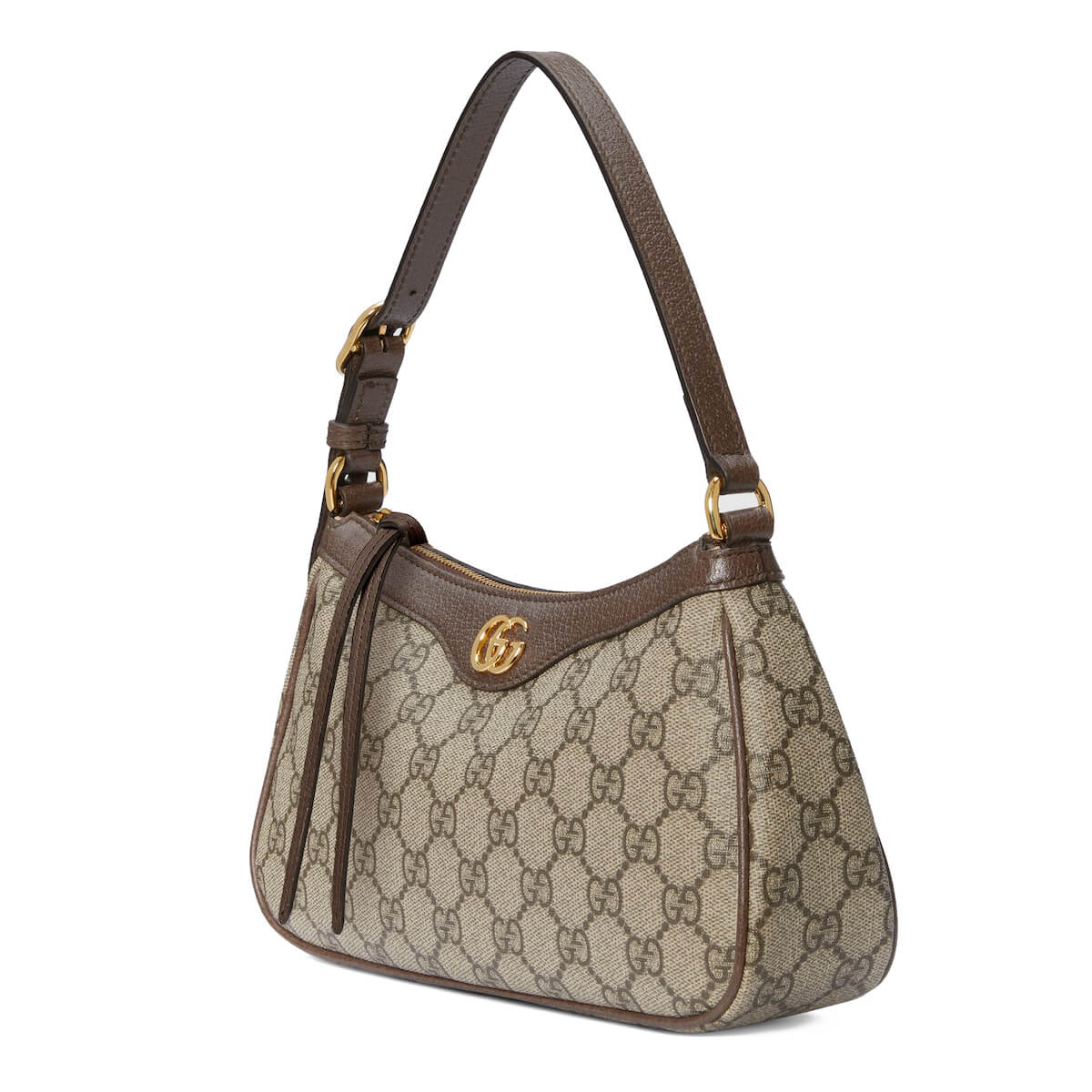 GUCCI Ophidia Small Shoulder Handbag - Beige and Ebony GG Supreme