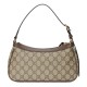 GUCCI Ophidia Small Shoulder Handbag - Beige and Ebony GG Supreme