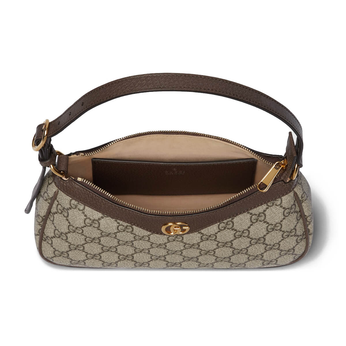 GUCCI Ophidia Small Shoulder Handbag - Beige and Ebony GG Supreme