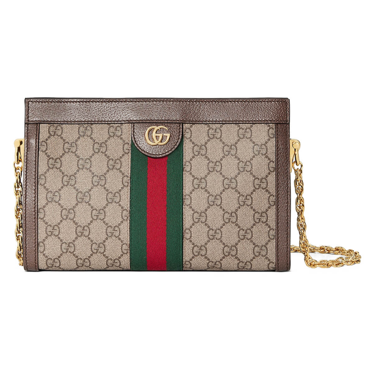 GUCCI Ophidia Small Chain Strap Shoulder Bag - Beige and Ebony GG Supreme