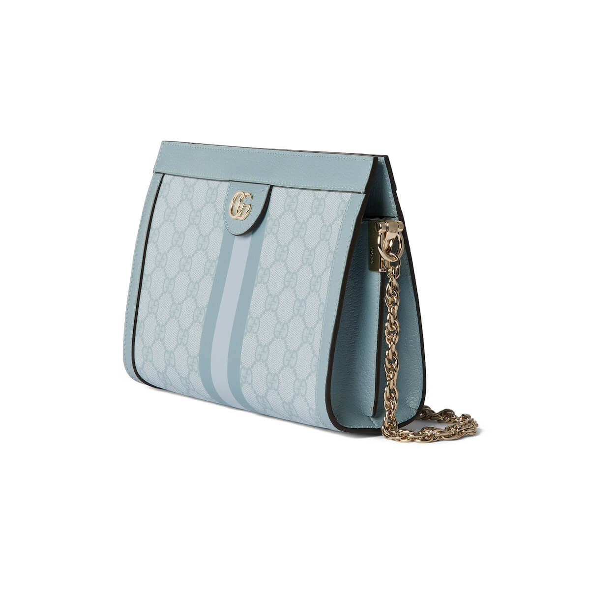 GUCCI Ophidia Small Chain Strap Shoulder Bag - Dusty Blue GG Supreme