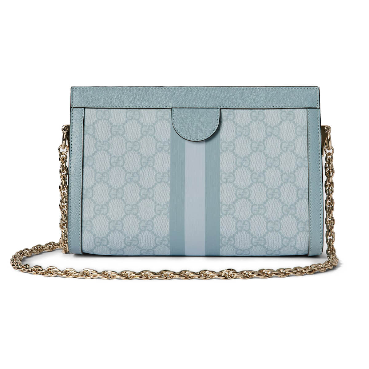 GUCCI Ophidia Small Chain Strap Shoulder Bag - Dusty Blue GG Supreme